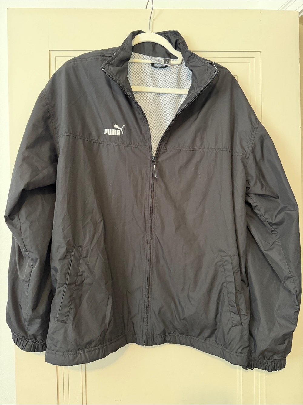 Puma Men's Dark Gray Full-Zip Windbreaker Jacket